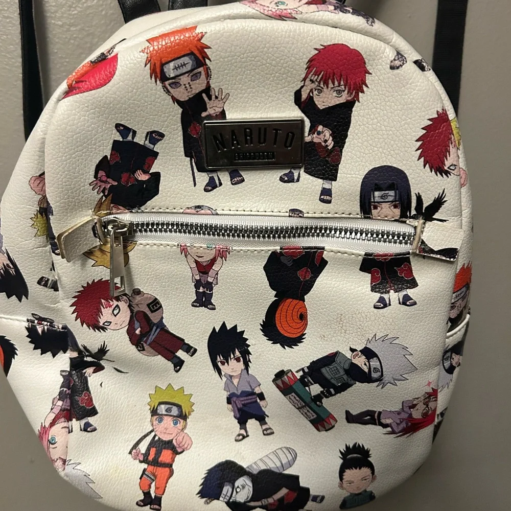Naruto mini backpack - white Chini character vegan leather